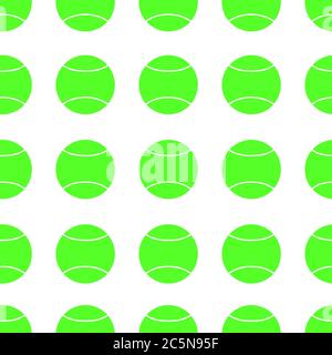 Green tennis ball seamless vector pattern background Stock Vector