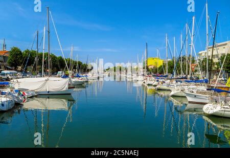 Rimini, Italy - June 21, 2017: Canal with yachts and sailboats in Rimini, Italy Stock Photo