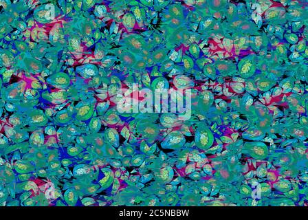 abstract tropical fruits brush strokes colorful Stock Photo