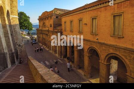 Urbino, Italy - June 24, 2017: Houses in the medieval town Urbino, Italy Stock Photo