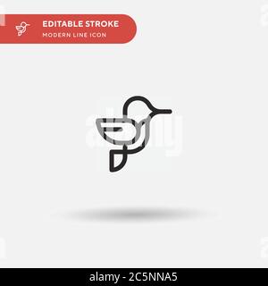 Hummingbird Simple vector icon. Illustration symbol design template for web mobile UI element. Perfect color modern pictogram on editable stroke. Hummingbird icons for your business project Stock Vector