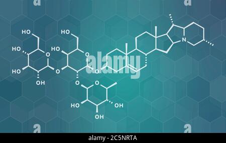 Solanine nightshade poison molecule. Present in potatoes, especially in ...