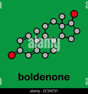 Boldenone anabolic steroid, chemical structure. Stock Photo