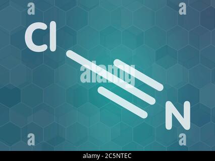 Cyanogen chloride toxic gas molecule. Skeletal formula Stock Photo - Alamy