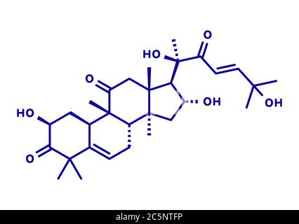 Cucurbitacin D bitter molecule. Skeletal formula. Stock Photo