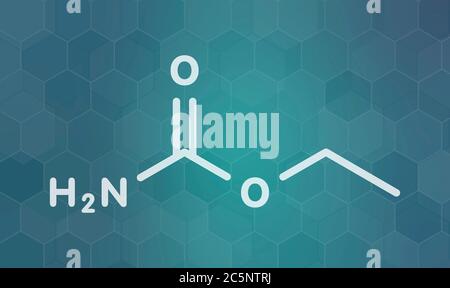 Ethyl carbamate carcinogenic molecule. Present in fermented food and beverages and especially in distilled beverages. Skeletal formula. Stock Photo