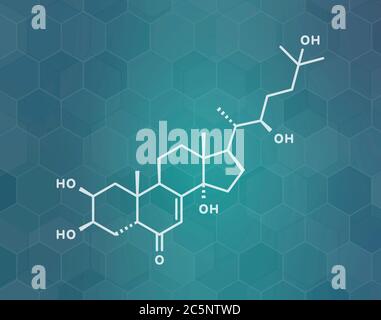 Ecdysone insect moulting prohormone. Skeletal formula. Stock Photo