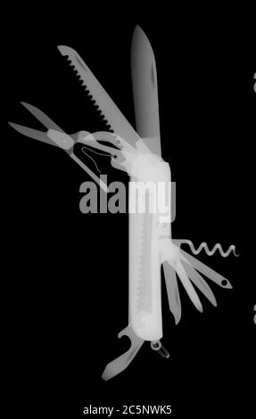 Penknife, X-ray. Stock Photo