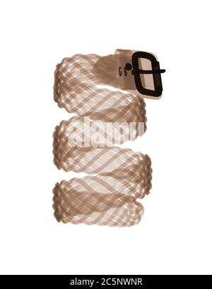 Leather belt, coloured X-ray. Stock Photo