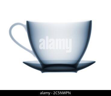 Cup and saucer, X-ray. Stock Photo