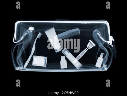 Makeup bag, X-ray. Stock Photo