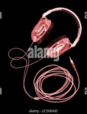 Headphones, coloured X-ray. Stock Photo