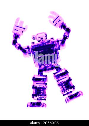 Robot, coloured X-ray. Stock Photo