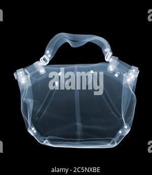 Handbag, coloured X-ray. Stock Photo