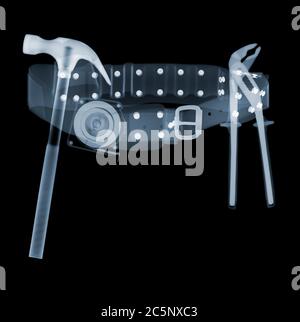 Tool belt, coloured X-ray. Stock Photo