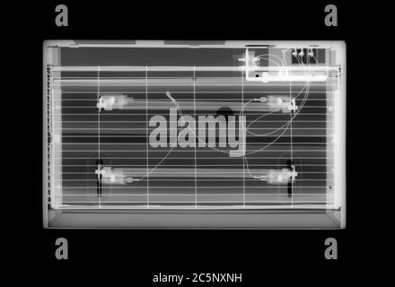 Clockwork alarm clock, X-ray Stock Photo