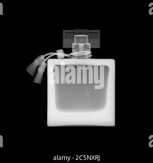 Perfume bottle, X-ray. Stock Photo