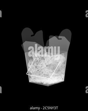 Chinese takeaway noodles, X-ray. Stock Photo