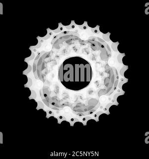 Bicycle gears, X-ray. Stock Photo