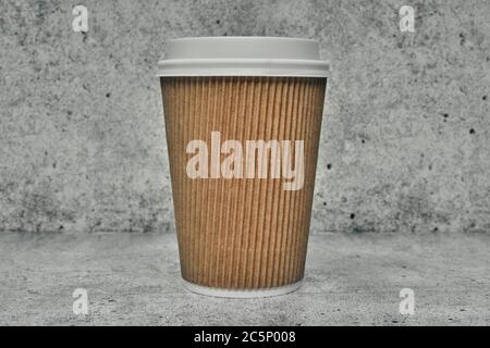 Paper cup. Recycling. Eco-friendly disposable tableware. Eco dishes Stock Photo
