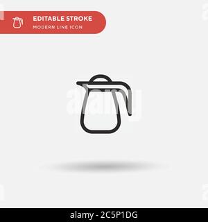 Kettle Simple vector icon. Illustration symbol design template for web mobile UI element. Perfect color modern pictogram on editable stroke. Kettle icons for your business project Stock Vector