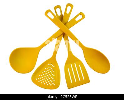 Download Yellow Plastic Spoon Or Ladle Isolated On White Background Stock Photo Alamy PSD Mockup Templates