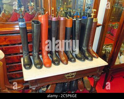 The Jan Kielman store makes custom-made shoes and boots for customers who appreciate the classic design, comfort and charm of handcrafted products. Stock Photo