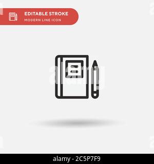 Notebook Simple vector icon. Illustration symbol design template for web mobile UI element. Perfect color modern pictogram on editable stroke. Notebook icons for your business project Stock Vector