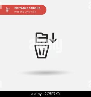 Send To Trash Simple vector icon. Illustration symbol design template for web mobile UI element. Perfect color modern pictogram on editable stroke. Send To Trash icons for your business project Stock Vector