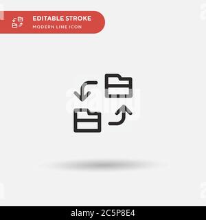 Folder Simple vector icon. Illustration symbol design template for web mobile UI element. Perfect color modern pictogram on editable stroke. Folder icons for your business project Stock Vector