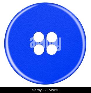 Dark blue Plastic button isolated on white background Stock Photo