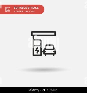 Gas Station Simple vector icon. Illustration symbol design template for web mobile UI element. Perfect color modern pictogram on editable stroke. Gas Station icons for your business project Stock Vector