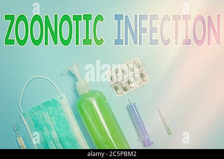 Writing note showing Zoonotic Infection. Business concept for