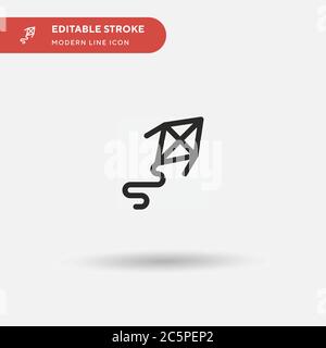 Kite Simple vector icon. Illustration symbol design template for web mobile UI element. Perfect color modern pictogram on editable stroke. Kite icons for your business project Stock Vector