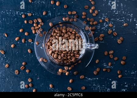 hole coffee beans in a cup Stock Photo