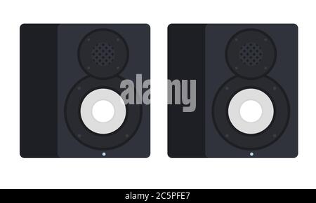 Speakers with subwoofers for playing music sounds Musician vector icon flat isolated illustration. Stock Vector