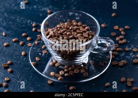 hole coffee beans in a cup Stock Photo