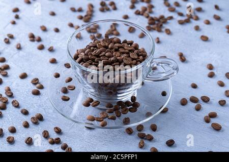 hole coffee beans in a cup Stock Photo