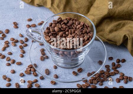 hole coffee beans in a cup Stock Photo