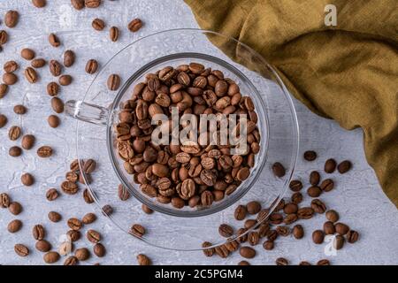 hole coffee beans in a cup Stock Photo