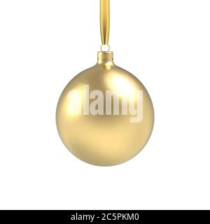 Gold Christmas ball, with an ornament and spangles Stock Vector