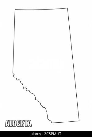 Simple outline map of Alberta is a province of Canada. Stylized minimal ...