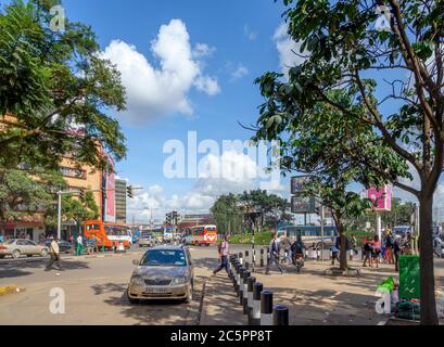 Corner of Moi Avenue and Haile Selassie Avenue in downtown Nairobi, Kenya, East Africa Stock Photo