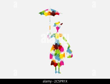 mary poppins flying silhouette