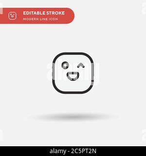 Wink Simple vector icon. Illustration symbol design template for web mobile UI element. Perfect color modern pictogram on editable stroke. Wink icons for your business project Stock Vector