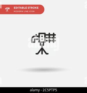 Machine Gun Simple vector icon. Illustration symbol design template for web mobile UI element. Perfect color modern pictogram on editable stroke. Machine Gun icons for your business project Stock Vector