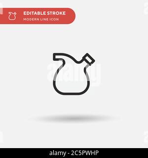 Flask Simple vector icon. Illustration symbol design template for web mobile UI element. Perfect color modern pictogram on editable stroke. Flask icons for your business project Stock Vector