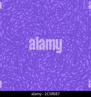 Seamless violet vector texture for decorating dots or circles spinning fabric or paper in the form of loops and spirals. Stock Vector