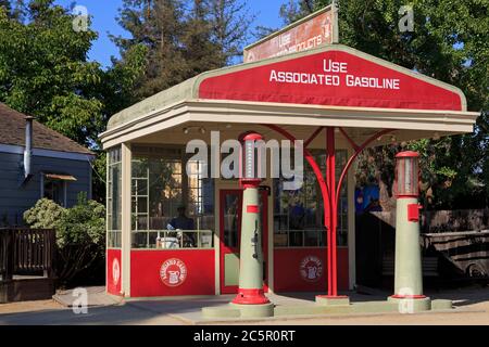 Gas Station in the Historical Museum,Kelley Park,San Jose,California,USA Stock Photo