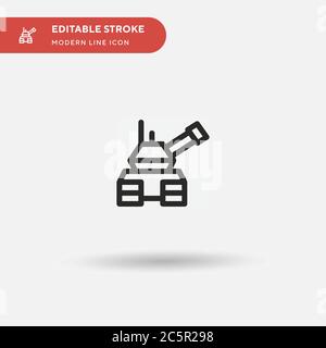 Tank Simple vector icon. Illustration symbol design template for web mobile UI element. Perfect color modern pictogram on editable stroke. Tank icons for your business project Stock Vector
